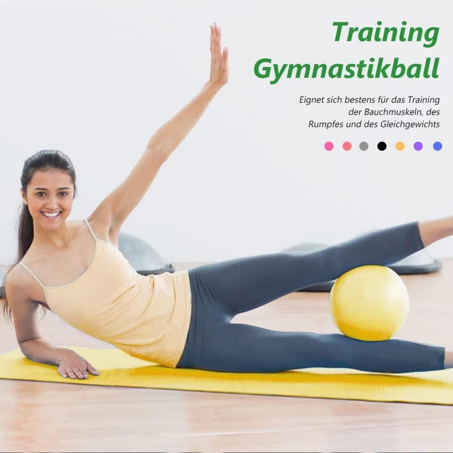Kleiner Gymnastikball 25cm Yoga Baby Soft Rutschfest Fitness Gelb