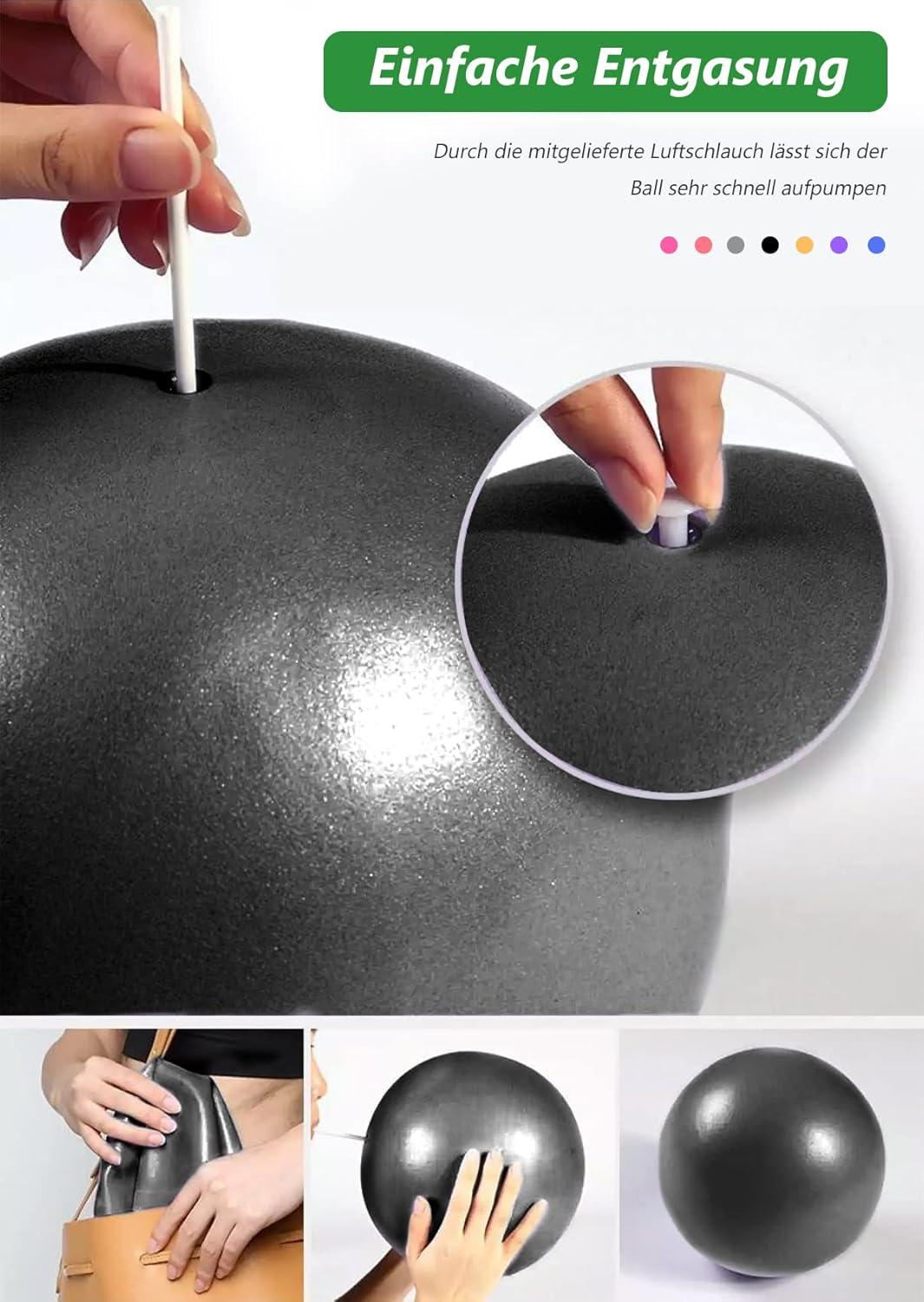Kleiner Gymnastikball 25cm Yoga Ball Fitnessball Schwarz