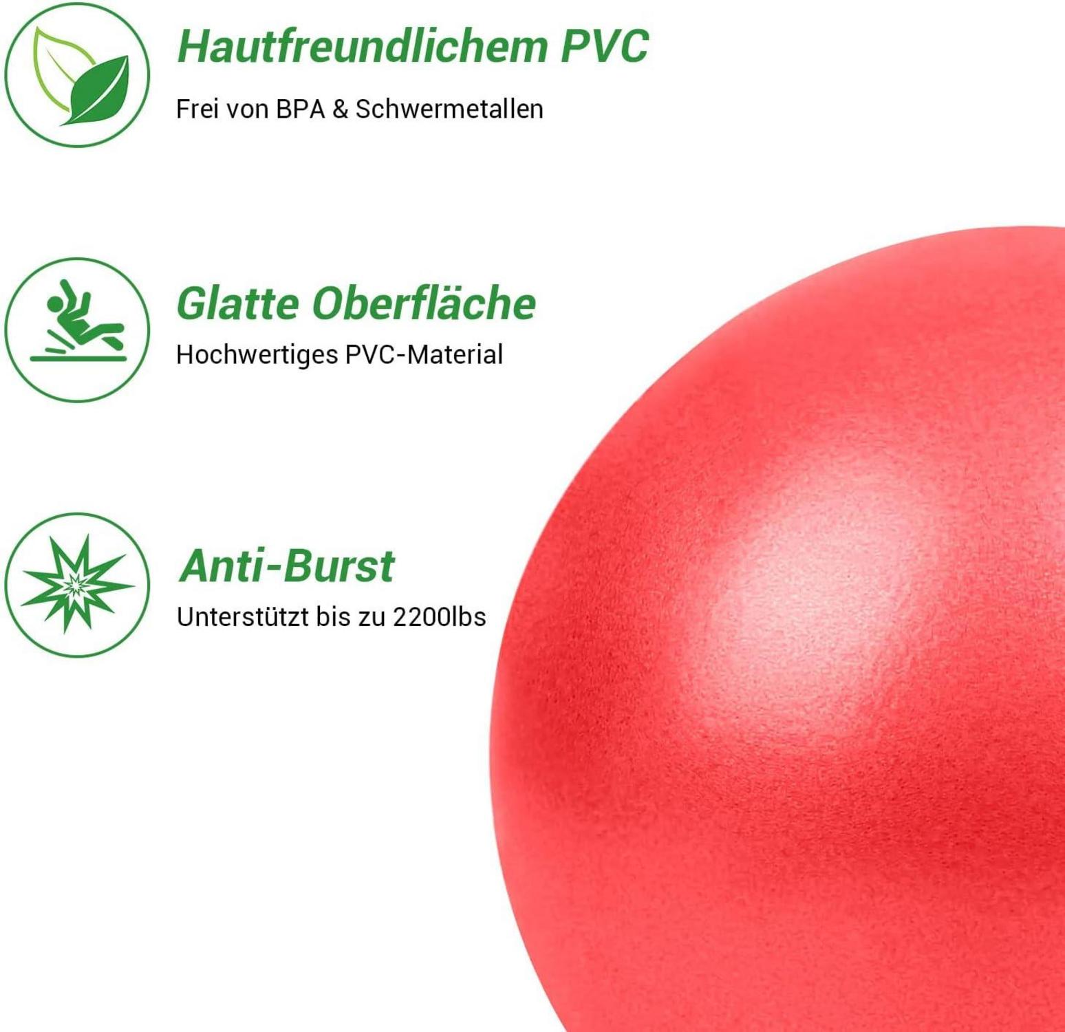 Gymnastikball 25cm Yoga Pilates Ball Baby Soft Fitnessball Rot