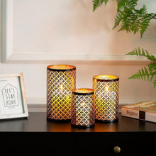 Kerzenhalter Set Schwarz Gold Metall 3er Teelicht