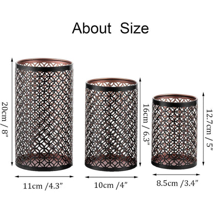 Kerzenhalter Set Schwarz Gold Metall 3er Teelicht