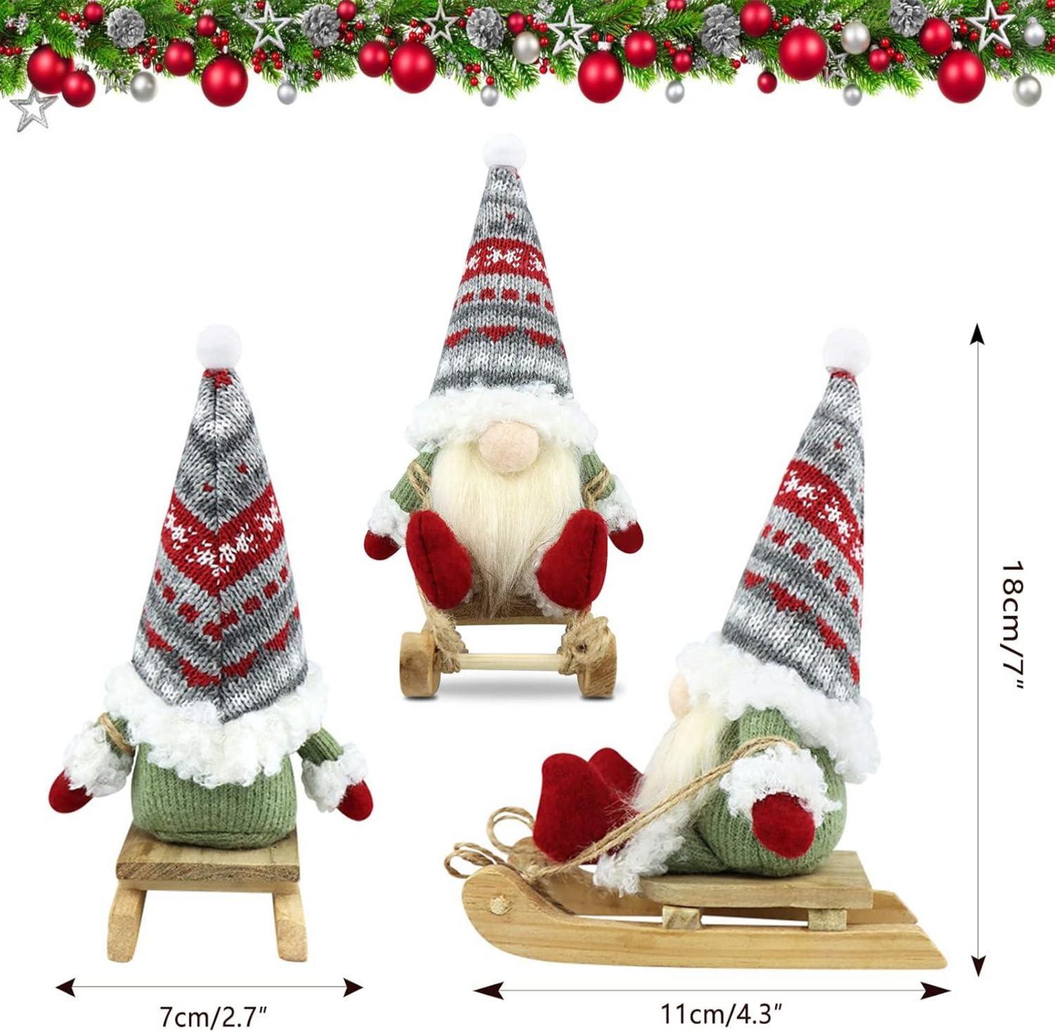 Gehydy Weihnachtswichtel Set 3er Figuren Xmas Deko Zubehör