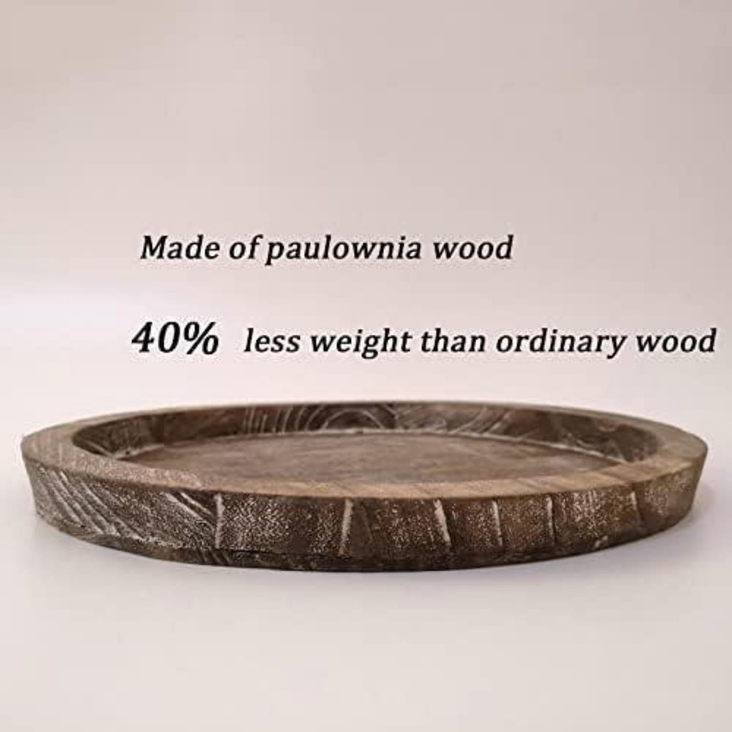 Romadedi Holz Kerzentablett Deko Rund 29cm Landhaus Stumpenkerzen Teelichter