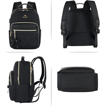 Rucksack Damen Klein Elegant Wasserdicht USB Schwarz