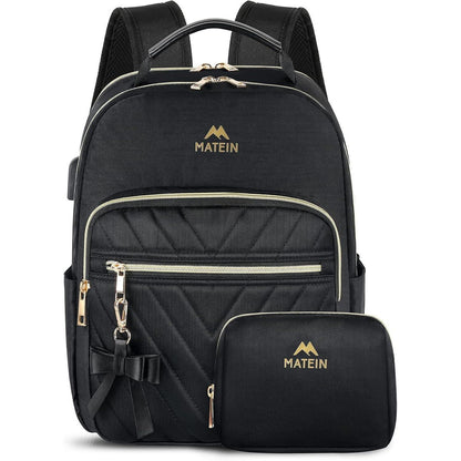 Rucksack Damen Klein Elegant Wasserdicht USB Schwarz