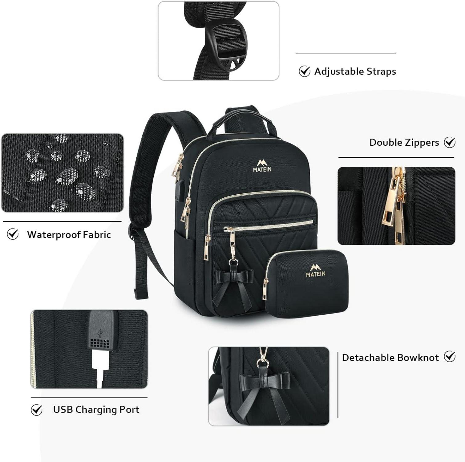Eleganter Damen Mini Rucksack Set Wasserdicht USB