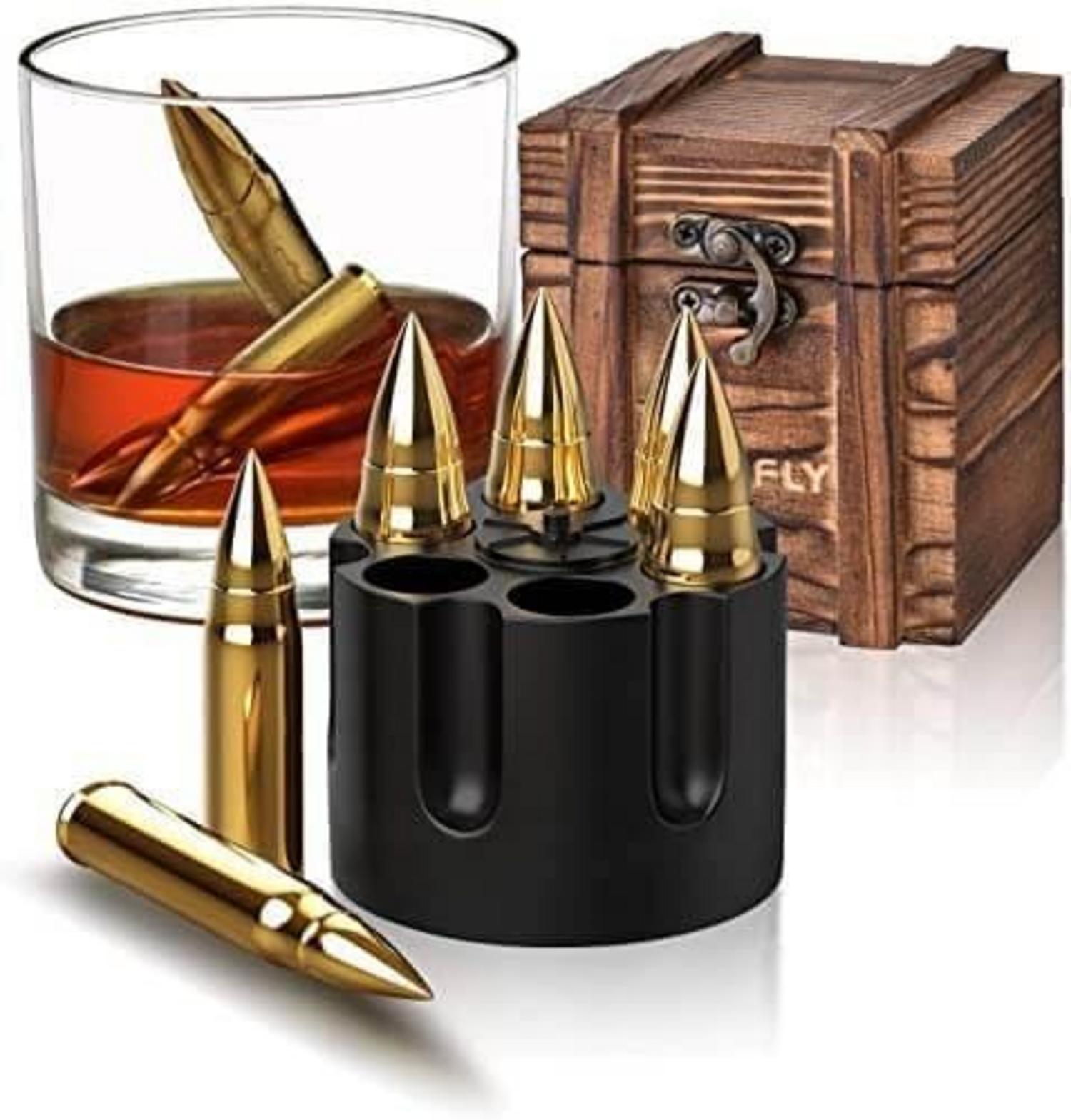 Whisky Steine Edelstahl Eiswürfel Holzbox Geschenk männer