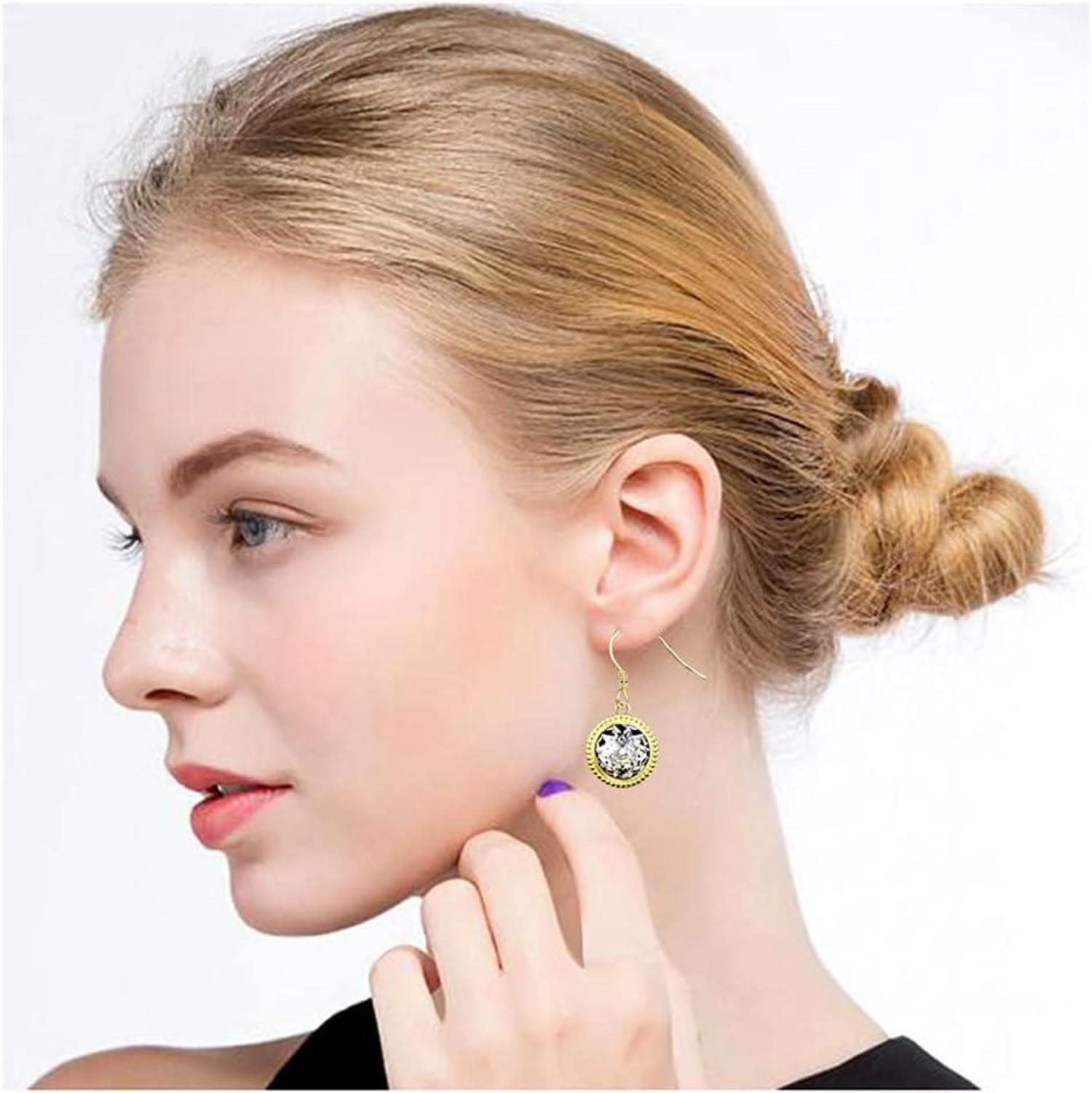 Exquisite Damen Ohrstecker 925 Sterling Silber Kristall