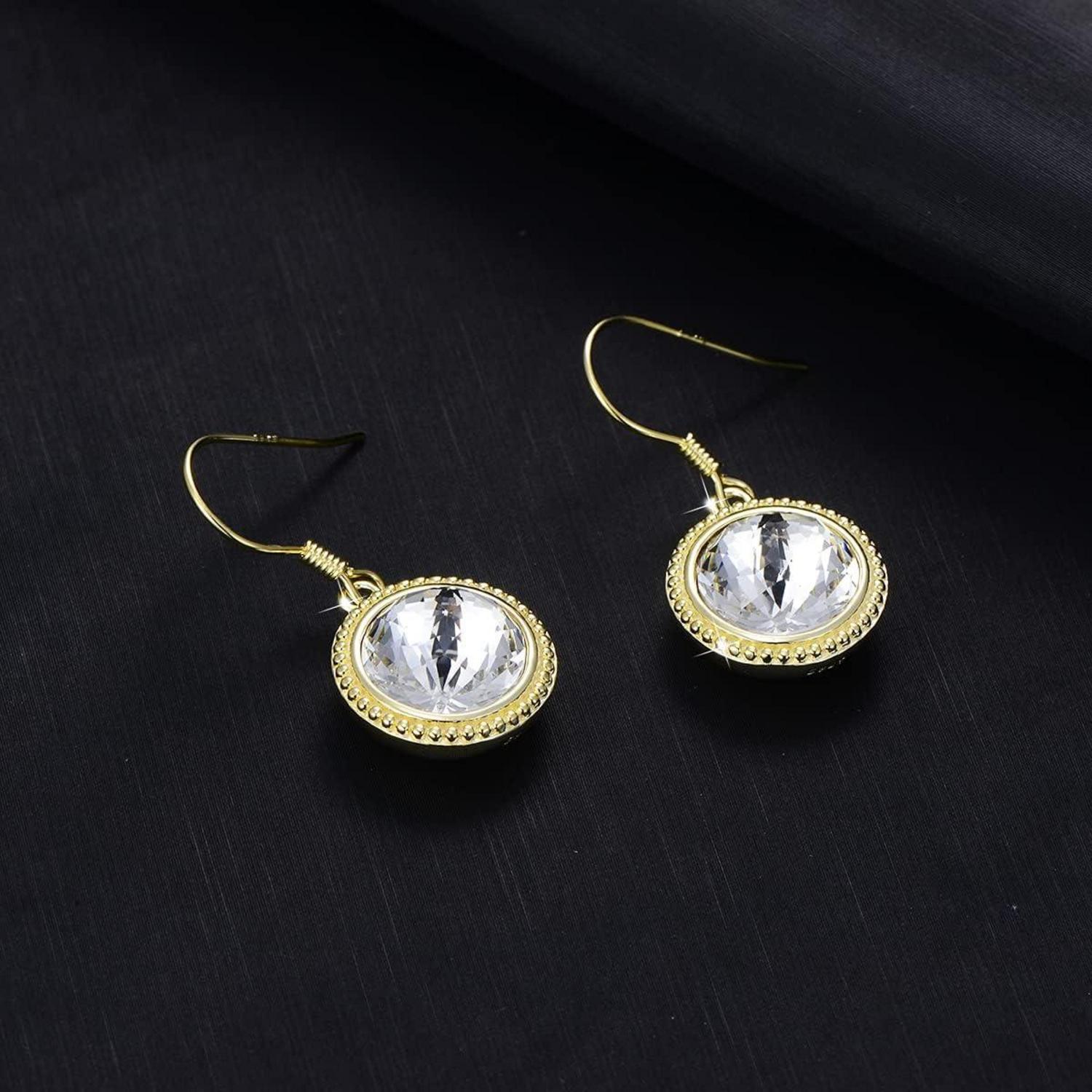 925 Sterling Silber Damen Ohrstecker mit Kristall Anhängern