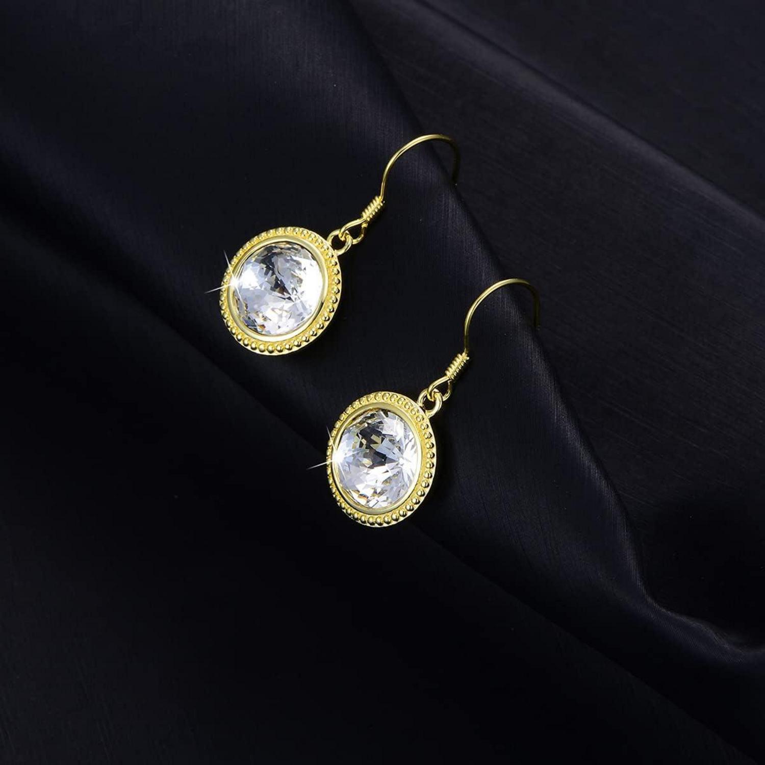 925 Sterling Silber Damen Ohrstecker mit Kristall Anhängern