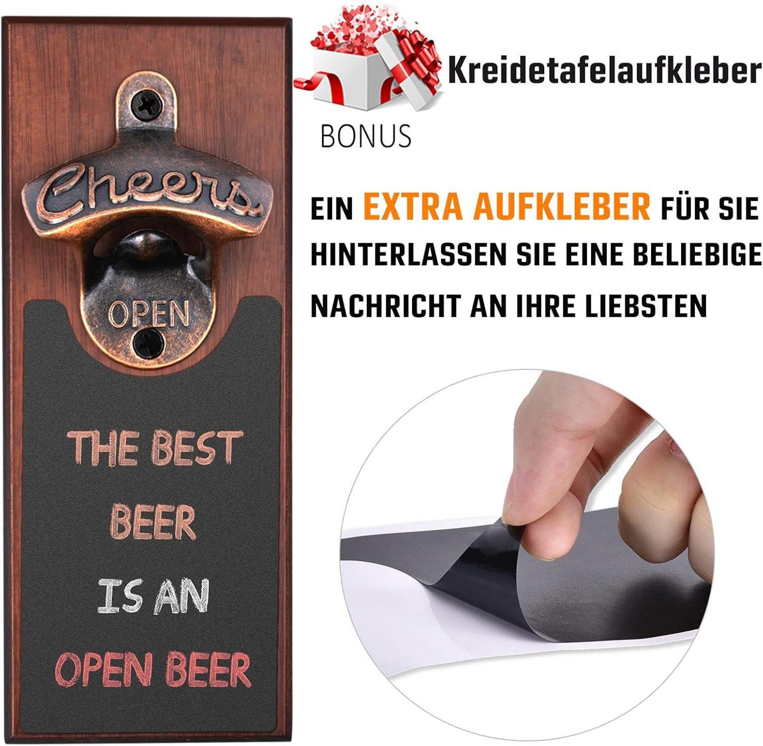 Wandflaschenöffner mit Magnet Bieröffner für Männer Geschenk Braun