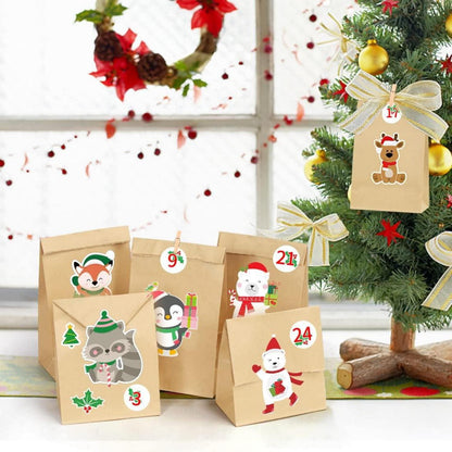 Adventskalender 24 Kraftpapiertüten Kinder