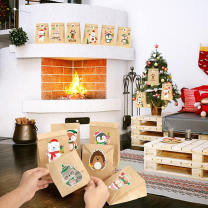 Adventskalender zum Befüllen für Kinder mit 24 Tüten und süßen