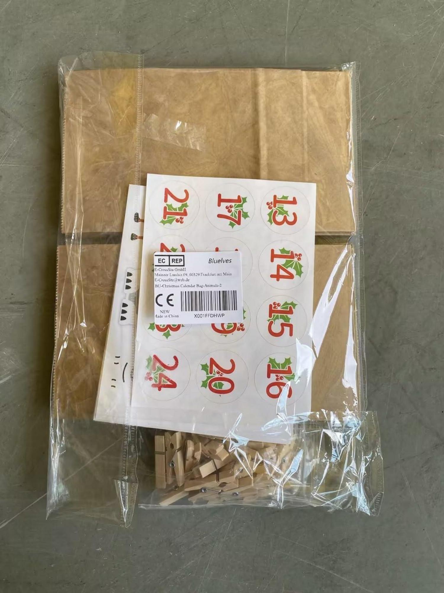 Adventskalender 24 Kraftpapiertüten Kinder