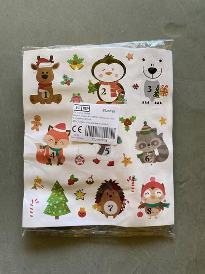 Adventskalender zum Befüllen Kinder 24 tüten DIY Weihnachtstiere