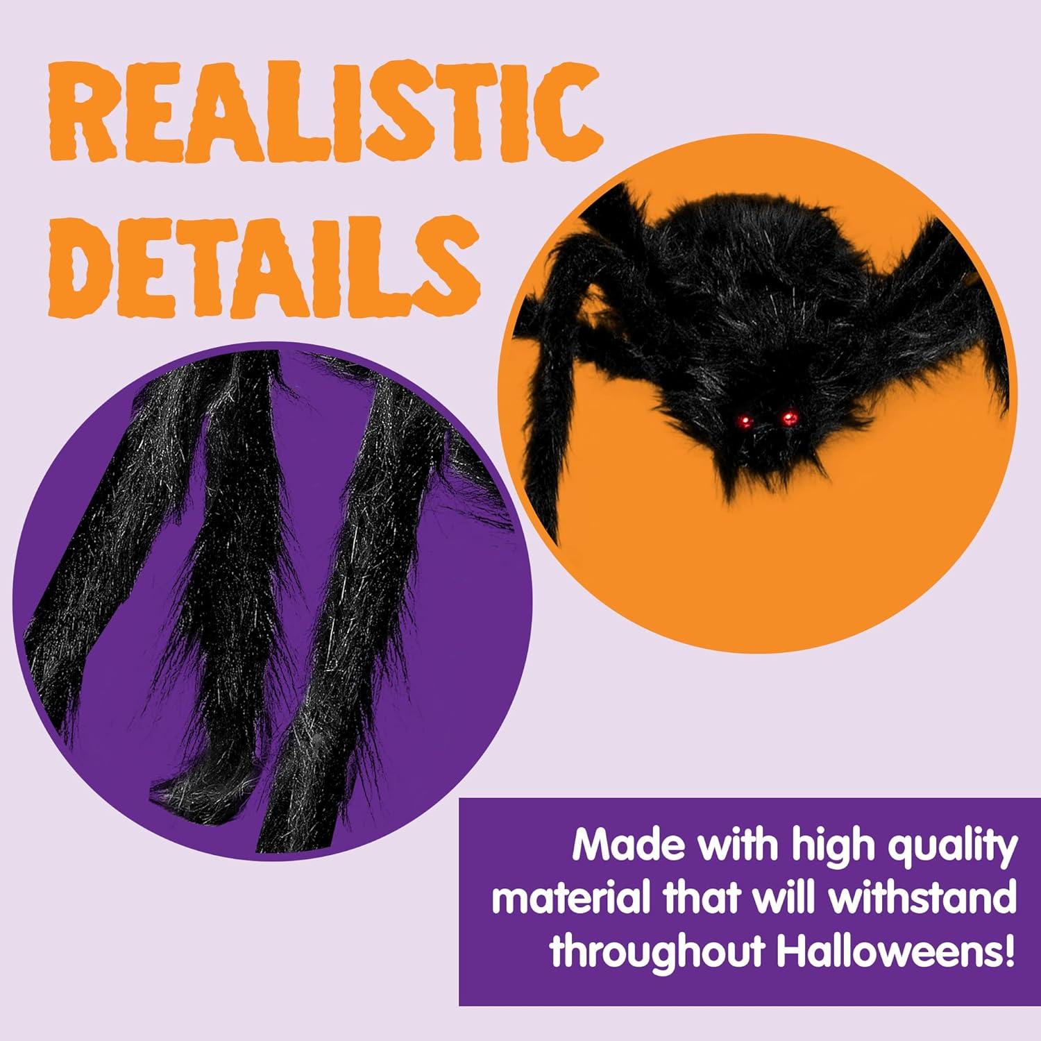 JOYIN Halloween Realistische haarige Spinnen Set 119 cm - 2 Packungen