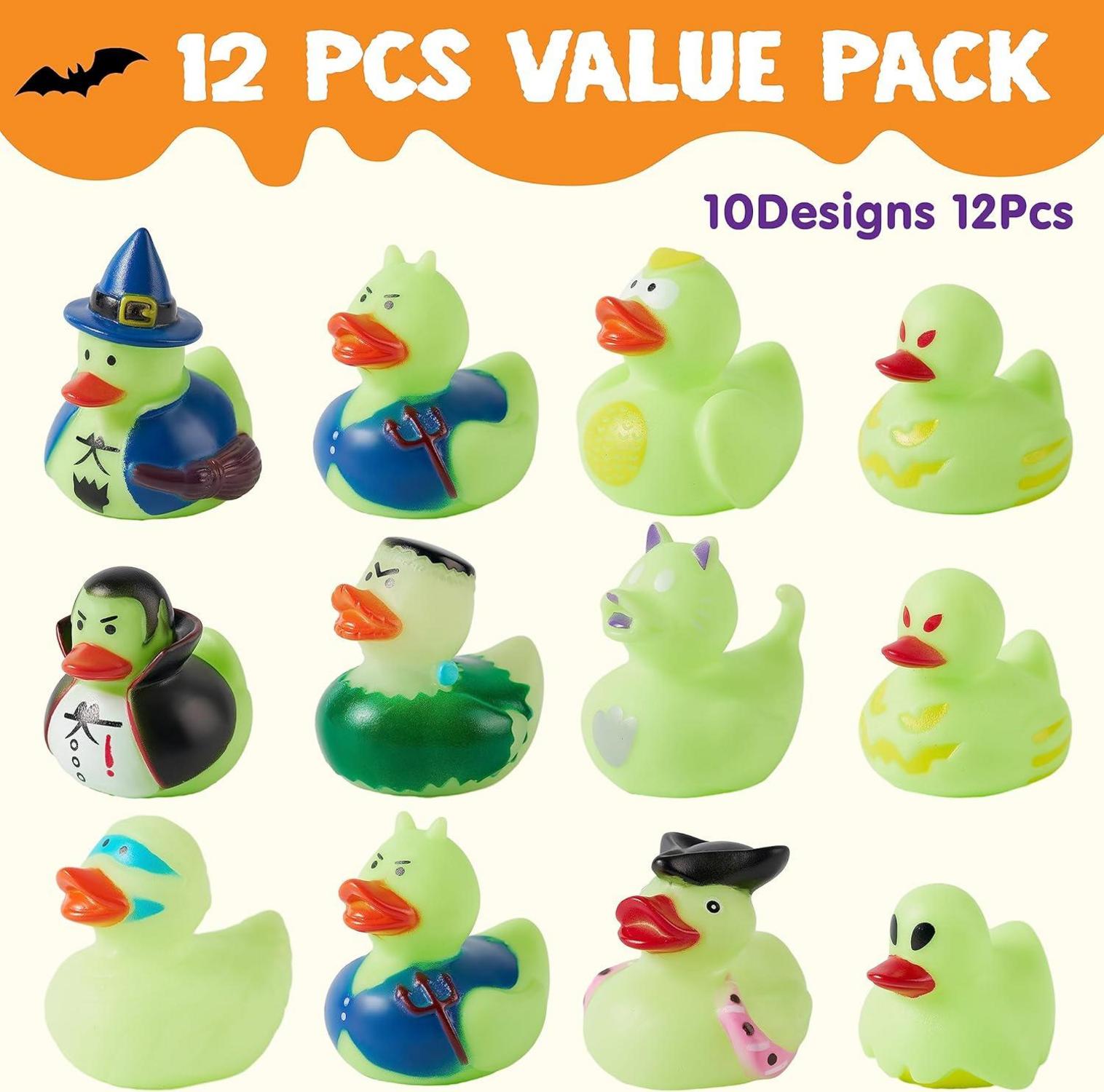 JOYIN 12er Packung leuchtende Halloween-Gummienten, Badeenten für Kinder