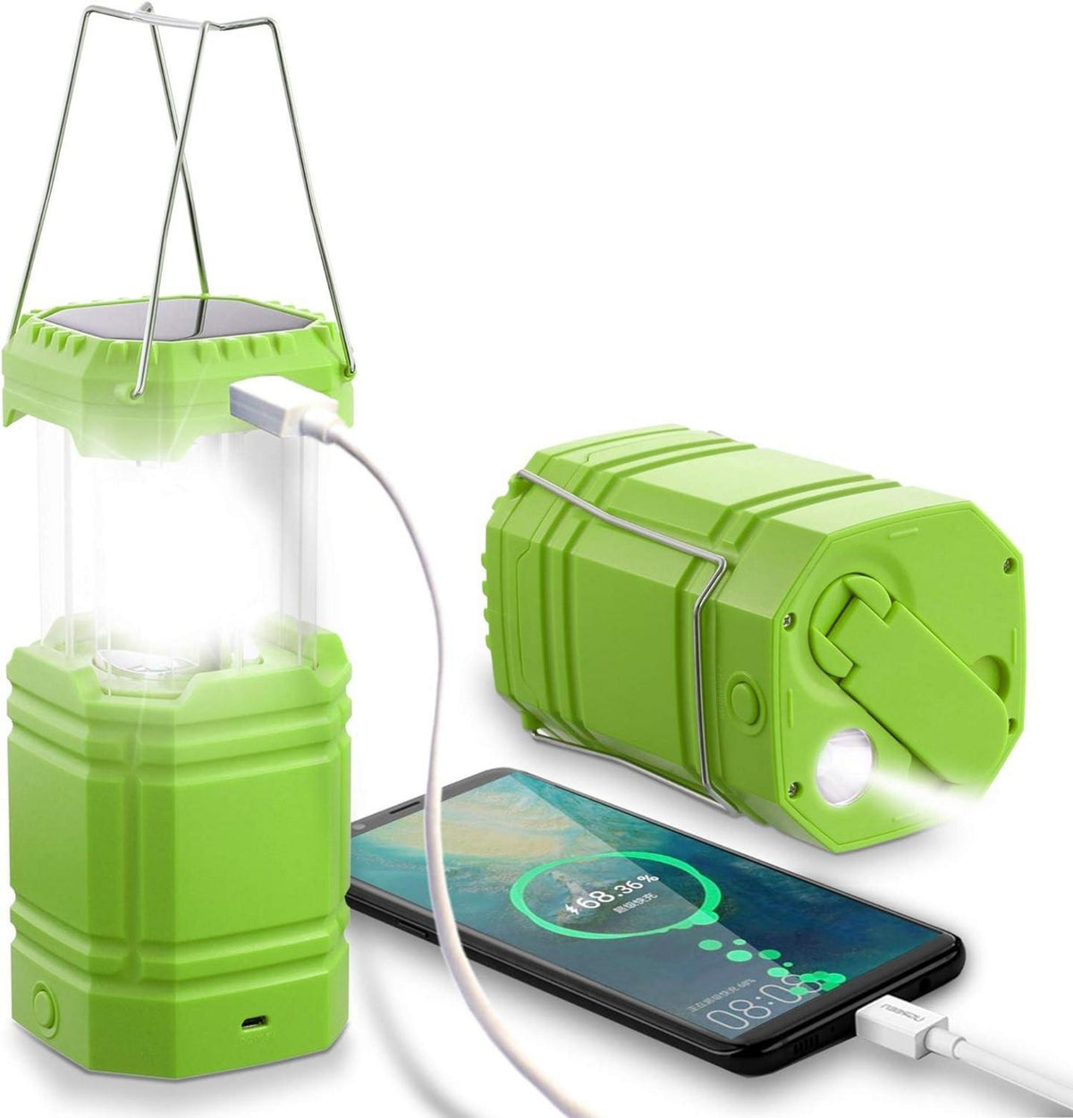 LED Solar Campinglampe 3000mAh Akku Laterne IPX4 Notfalllampe