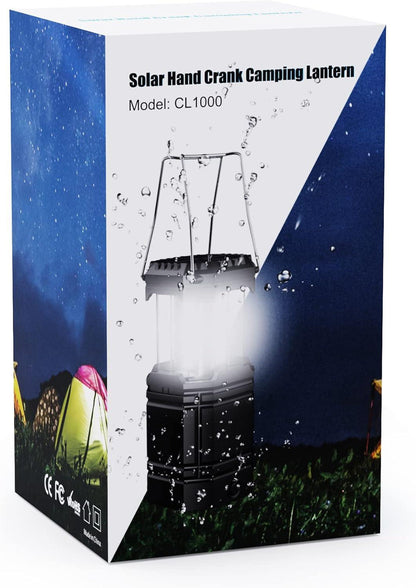 LED Campinglampe Solar Laterne 3000mAh Akku Handkurbel Outdoor Grün