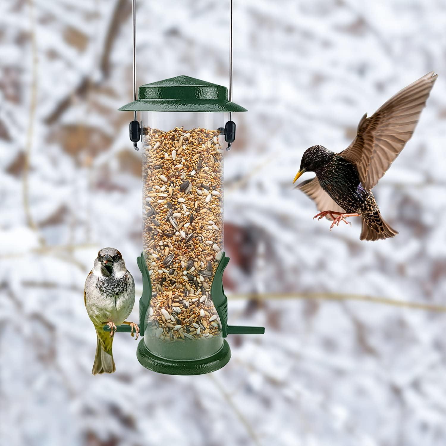 Edelstahl Futterspender für Wildvögel im modernen Design 2 Stück