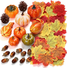 Herbst Deko Set Kürbis Ahornblatt Halloween Tischdeko