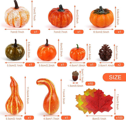 Kesote Herbst Deko Set 120 PCS Kürbis Ahornblatt Tischdeko