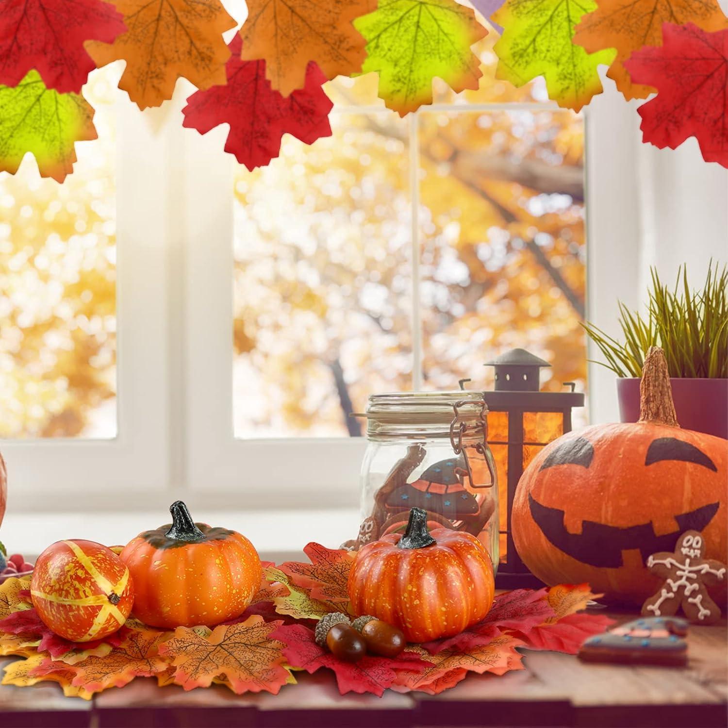 Kesote Herbst Deko Set Kürbis Ahornblatt Halloween Tischdeko