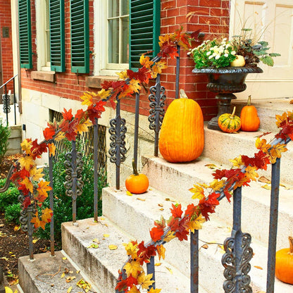Kesote Herbst Ahornblatt Girlande 2 Stück 1,7m Thanksgiving Halloween Deko