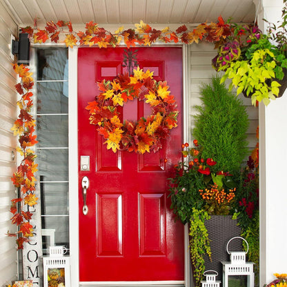 Girlande Herbst Ahornblatt Thanksgiving Deko Halloween 2er Set