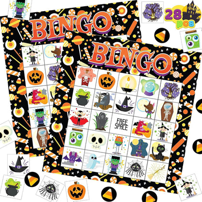 Halloween Bingo Kartenspiel für Schul und Familienaktivitäten