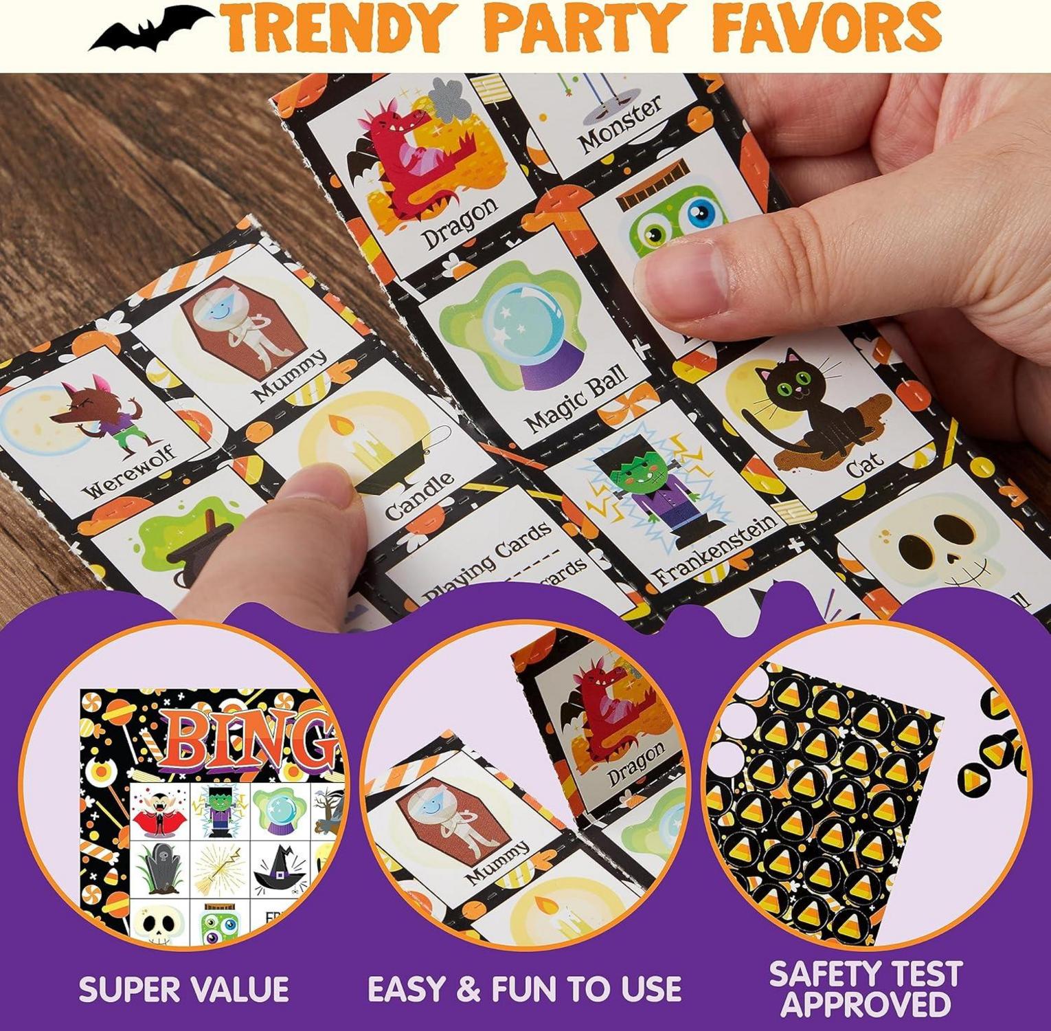 Halloween Bingo Kartenspiel für Schul und Familienaktivitäten