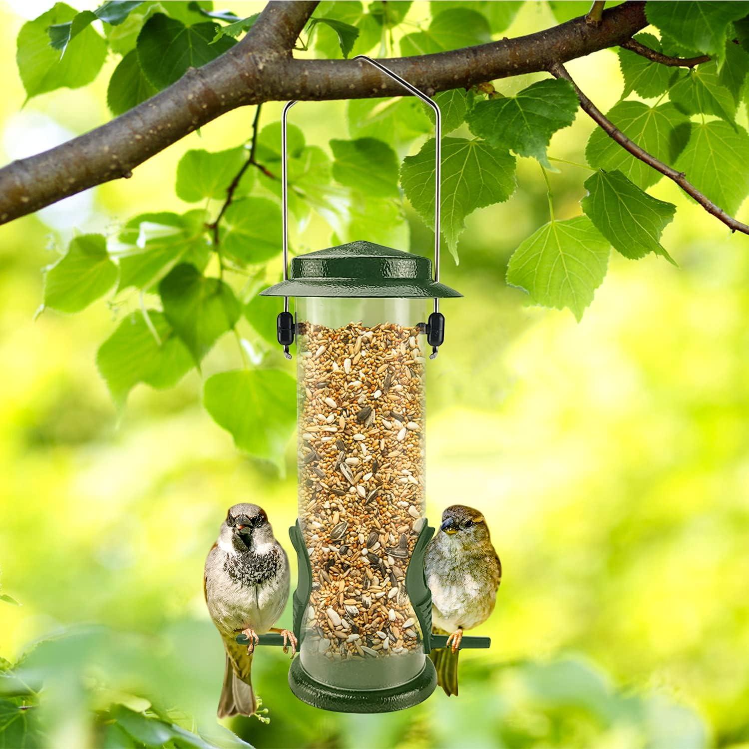 Vogelfutterhaus Metall Aufhängen 2 Anschlüsse wetterfest Grün 2er Pack