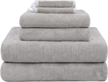 Handtuch-Set Premium Mikrofaser 6er Pack 100% saugstark Hellgrau