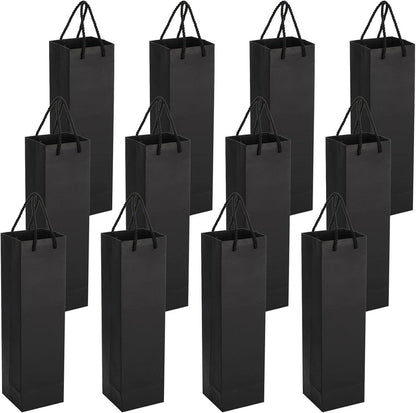 12er Pack Recycelbare Wein Geschenktüten Schwarz - Weihnachten