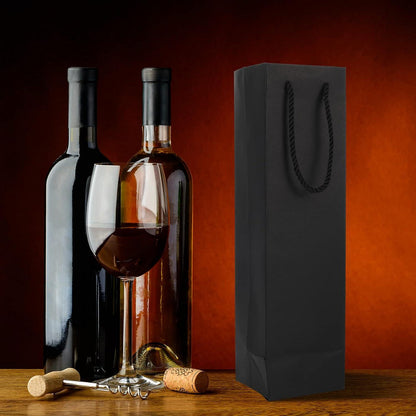 12er Pack Wein Geschenktüten für alle Anlässe Schwarz