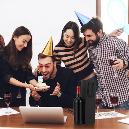 12er Pack Wein Geschenktüten für alle Anlässe Schwarz
