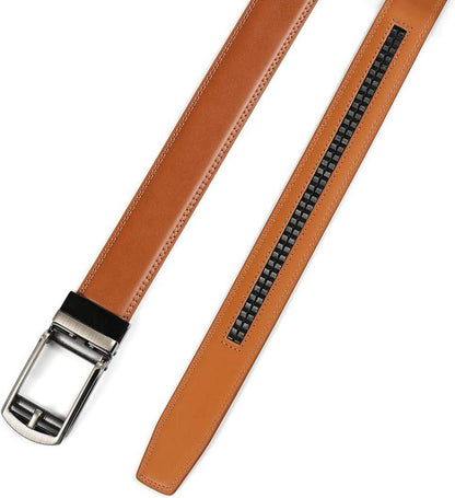 Herren Ledergürtel Automatik Anzuggürtel Jeansgürtel Braun 140cm