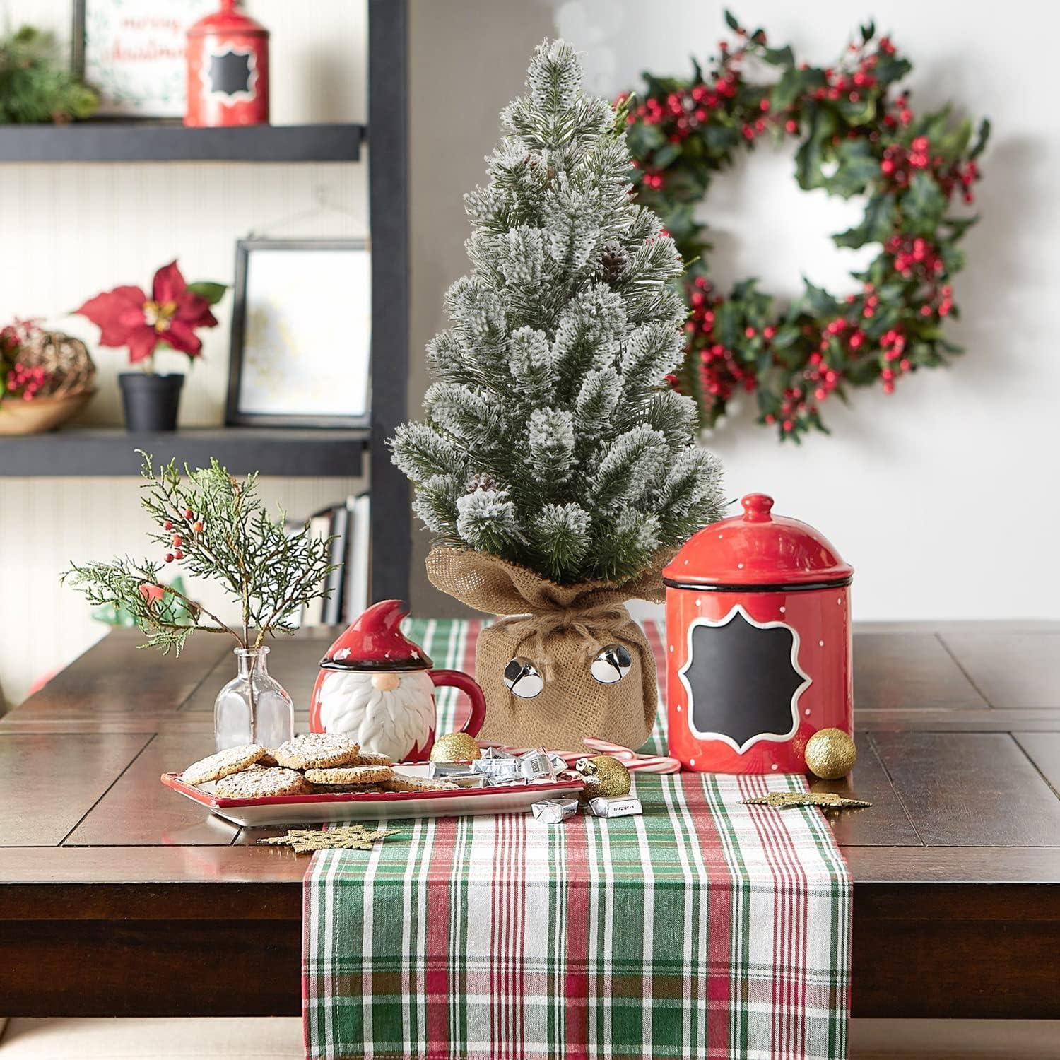 Mini Tisch-Weihnachtsbaum 40,6 cm Kiefernzweige Schnee Bouquet für