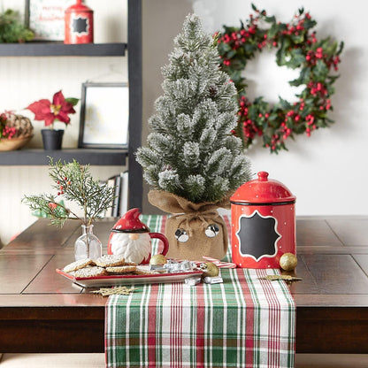 Mini Tisch-Weihnachtsbaum 40,6 cm Kiefernzweige Schnee Bouquet für