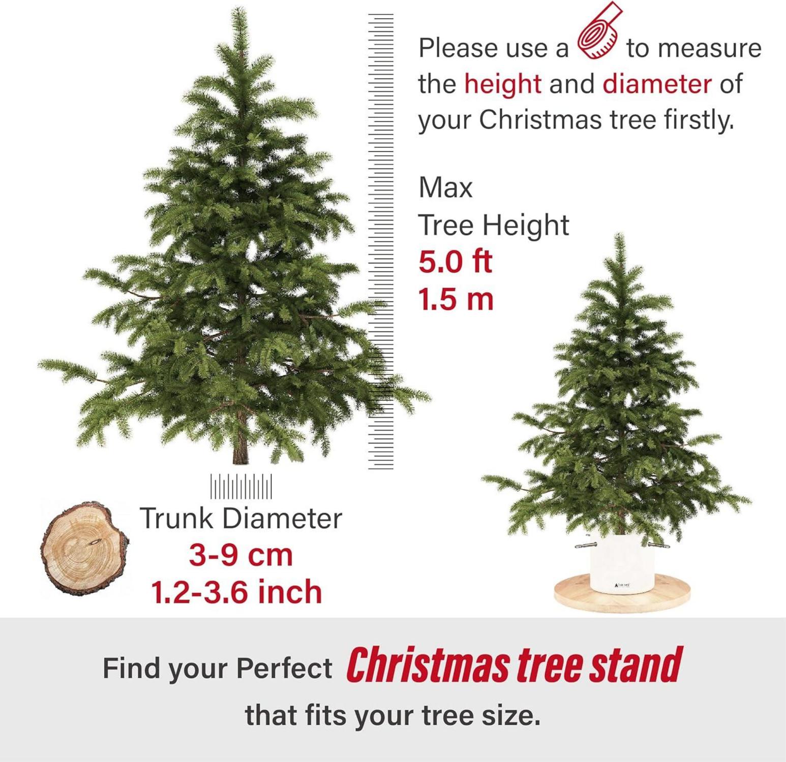 Christbaumständer für Bäume bis 2m, Stamm