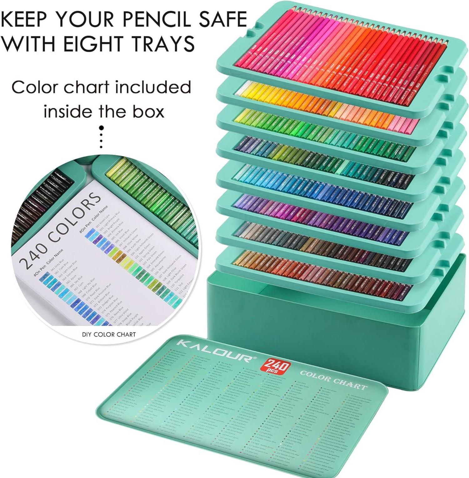 Professionelle Buntstifte Set 240 Farben weicher Kern lebendige Farben