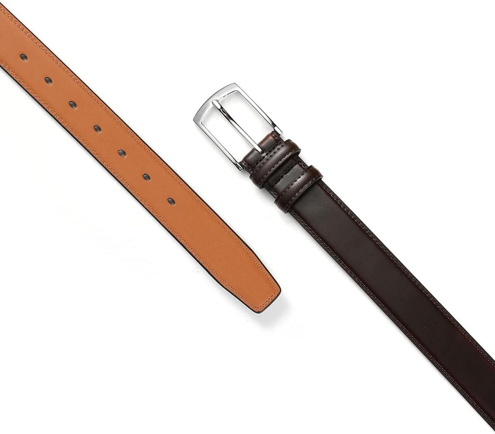 Eleganter Ledergürtel für Herren mit Geschenkbox 35mm Braun