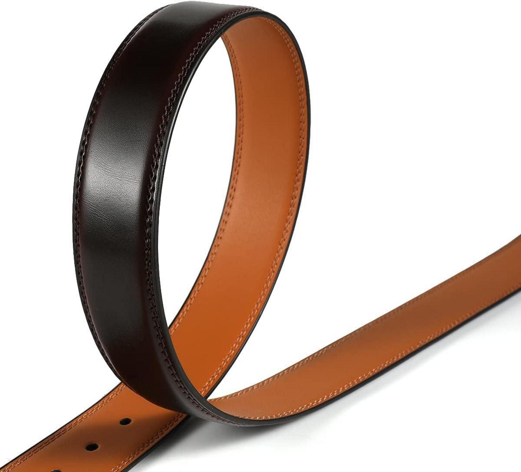 Ledergürtel Herren 35mm Braun mit Geschenkbox - Größe 110-160cm - Elegant für Business & Anlässe