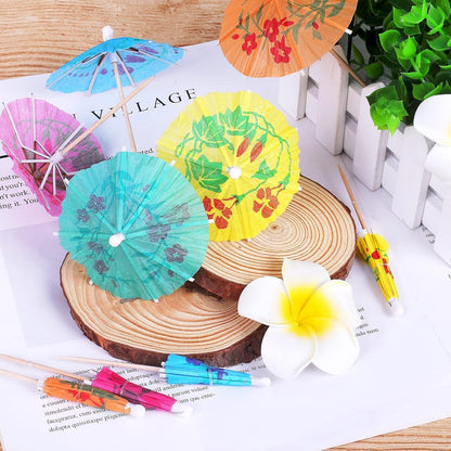60 Cocktail Schirmchen - Bunte Papierschirmchen für Bar & Party
