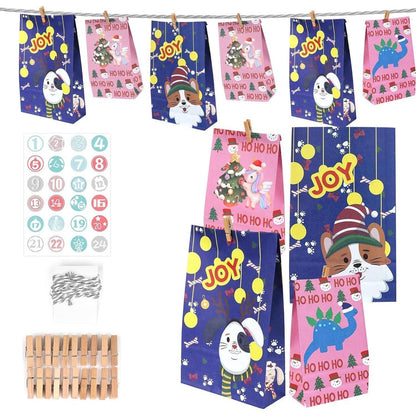 Adventskalender XXL Kraftpapier Weihnachtstüten Basteln