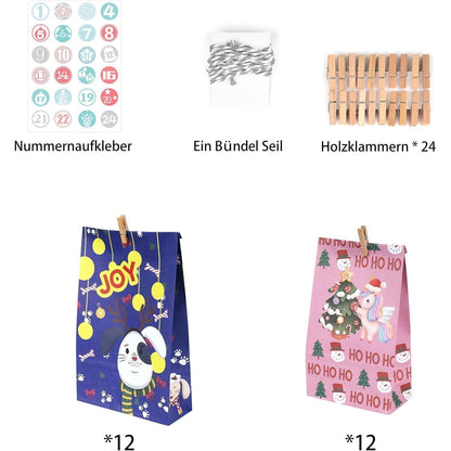 Adventskalender XXL Kraftpapier Weihnachtstüten Basteln