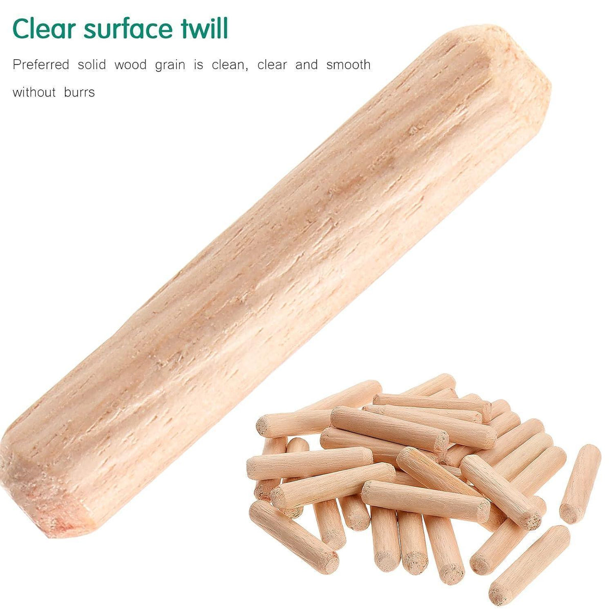 Holzdübel Set 1000 Stück 6x30mm Buche Riffeldübel für Möbel und DIY