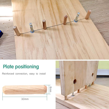 Holzdübel Set 1000 Stück 6x30mm Buche Riffeldübel für Möbel und DIY