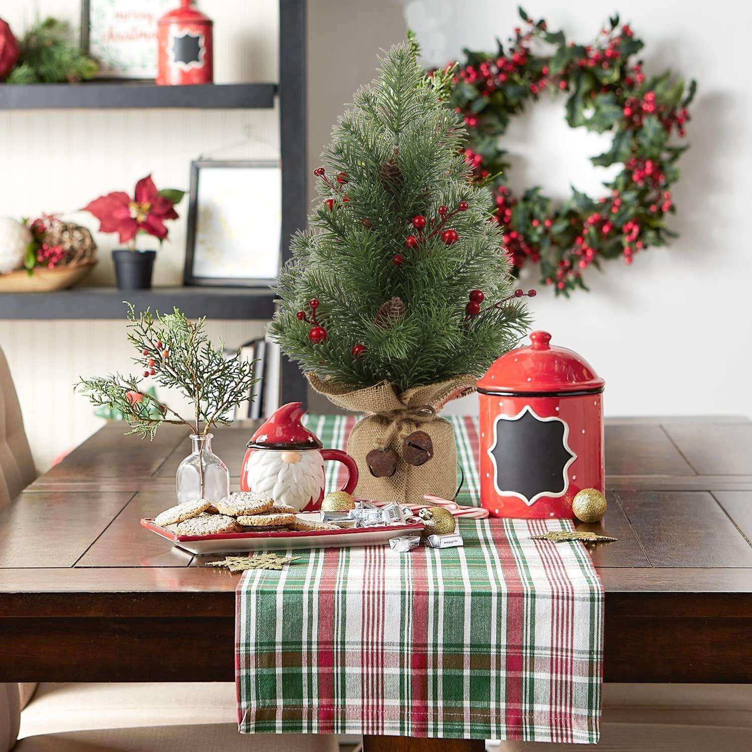 Mini Tabletop Weihnachtsbaum 40,6 cm Künstliche Tannenzweige rote