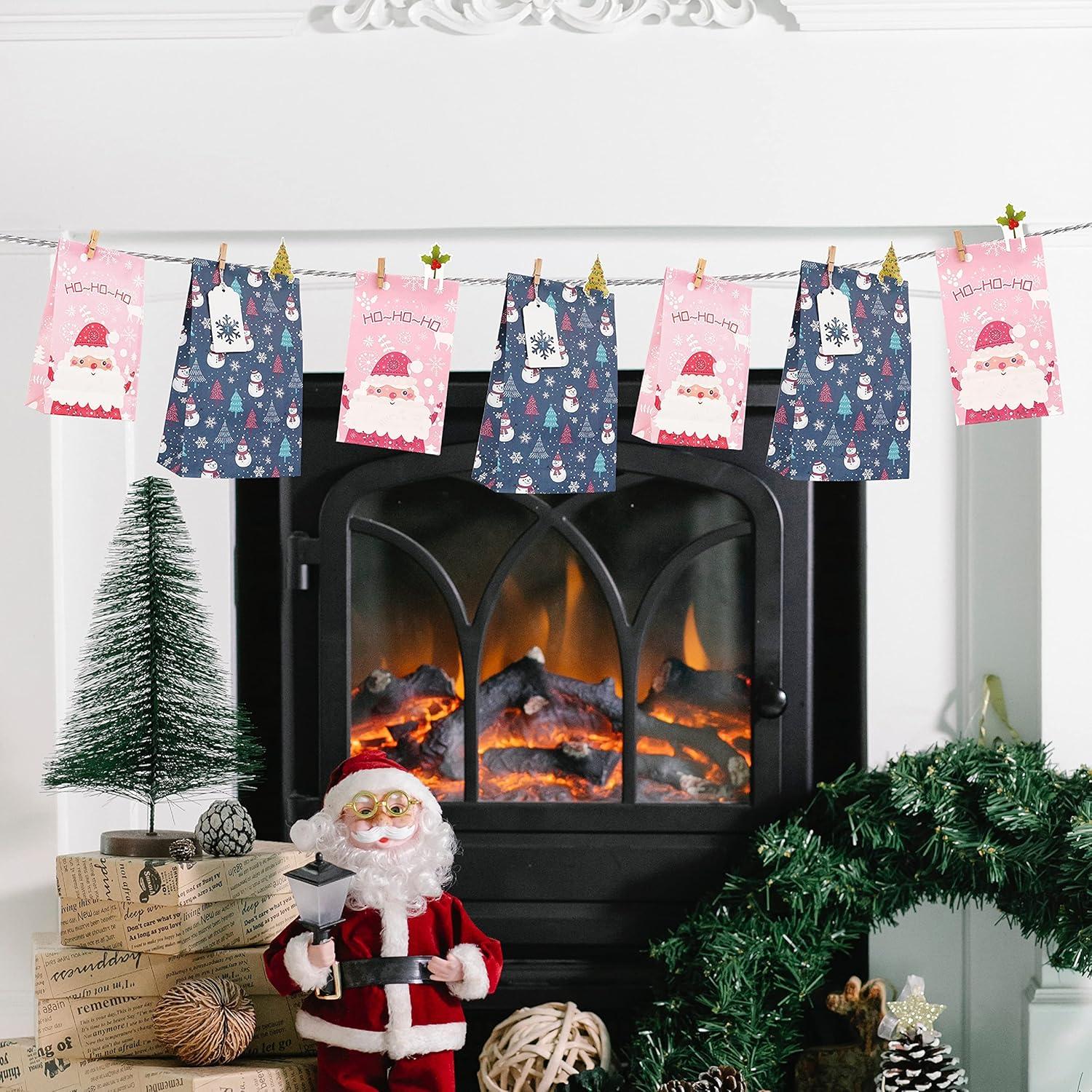 Adventskalender Kinder Groß XXL Geschenktüten Basteln Weihnachtskarten 24-PC
